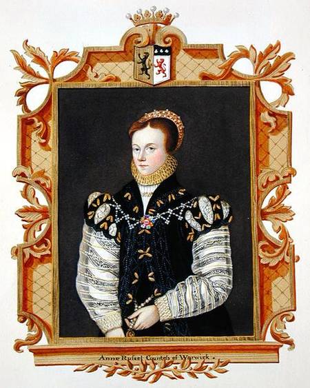 Portrait of Anne Russell (d.1604) Countess of Warwick from 'Memoirs of the Court of Queen Elizabeth' de Sarah Countess of Essex