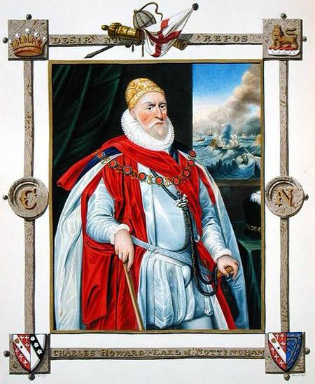 Portrait of Charles Howard (1536-1624) 2nd Baron of Effingham and 1st Earl of Nottingham from 'Memoi de Sarah Countess of Essex