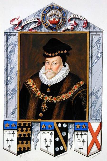 Portrait of Edward Fiennes de Clinton (1512-85) 1st Earl of Lincoln from 'Memoirs of the Court of Qu de Sarah Countess of Essex