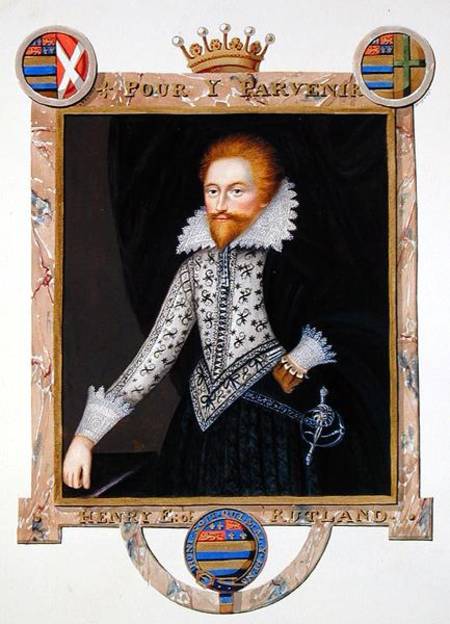 Portrait of Henry Manners (d.1563) 2nd Earl of Rutland from 'Memoirs of the Court of Queen Elizabeth de Sarah Countess of Essex