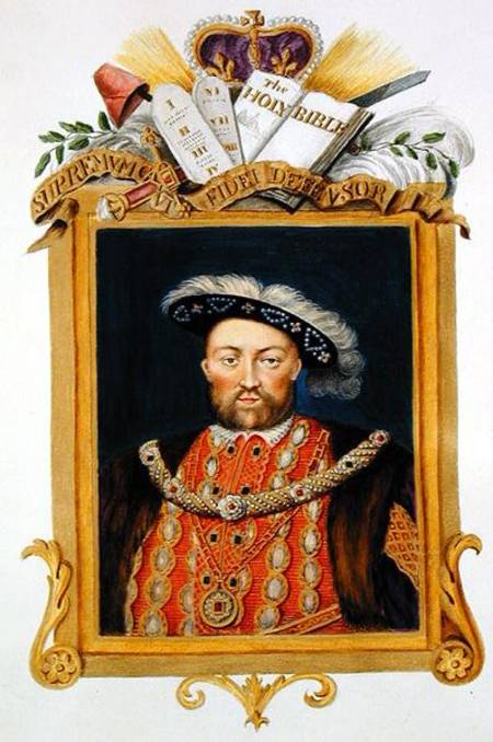 Portrait of Henry VIII (1491-1547) as Defender of the Faith from 'Memoirs of the Court of Queen Eliz de Sarah Countess of Essex