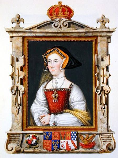 Portrait of Jane Seymour (c.1509-37) 3rd Queen of Henry VIII from 'Memoirs of the Court of Queen Eli de Sarah Countess of Essex