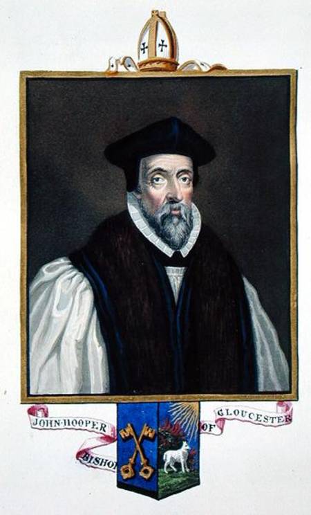 Portrait of John Hooper (d.1555) Bishop of Gloucester from 'Memoirs of the Court of Queen Elizabeth' de Sarah Countess of Essex