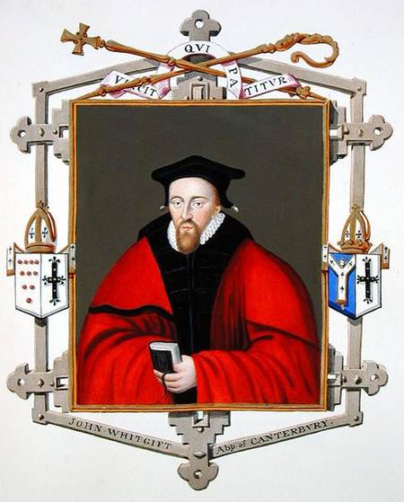 Portrait of John Whitgift (c.1530-1604) Archbishop of Canterbury from 'Memoirs of the Court of Queen de Sarah Countess of Essex
