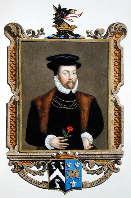 Portrait of Lord Roger North (1530-1600) 2nd Baron North from 'Memoirs of the Court of Queen Elizabe de Sarah Countess of Essex