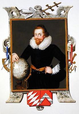 Portrait of Sir Walter Raleigh (c.1552-1618) from 'Memoirs of the Court of Queen Elizabeth', publish de Sarah Countess of Essex