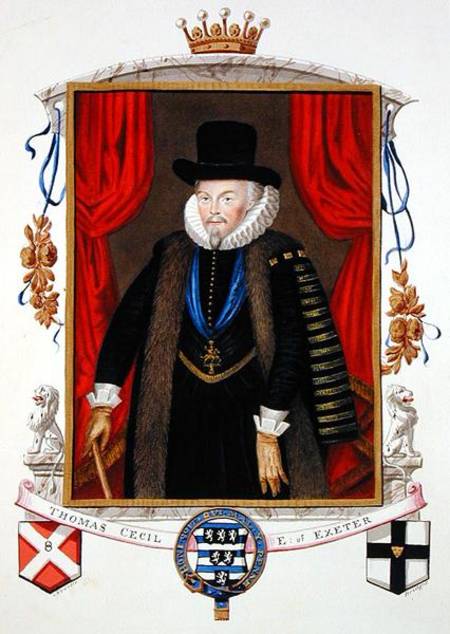 Portrait of Sir Thomas Cecil (1542-1623) 1st Earl of Exeter, 2nd Lord Burghley from 'Memoirs of the de Sarah Countess of Essex