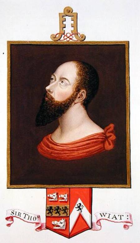 Portrait of Sir Thomas Wyatt the Elder (c.1503-d.1542) from 'Memoirs of the Court of Queen Elizabeth de Sarah Countess of Essex