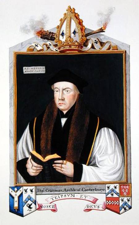 Portrait of Thomas Cranmer (1489-1556) Archbishop of Canterbury from 'Memoirs of the Court of Queen de Sarah Countess of Essex