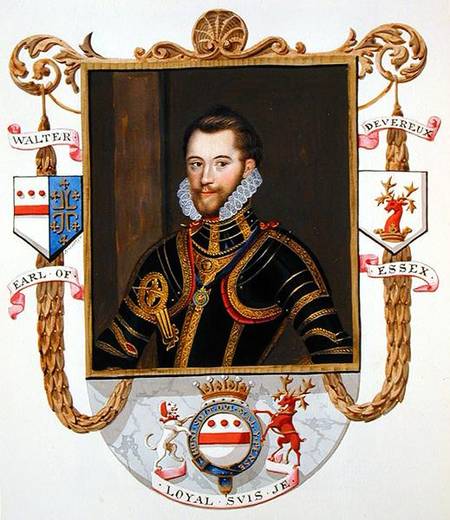 Portrait of Walter Devereux (1541-76) 1st Earl of Essex from 'Memoirs of the court of Queen Elizabet de Sarah Countess of Essex
