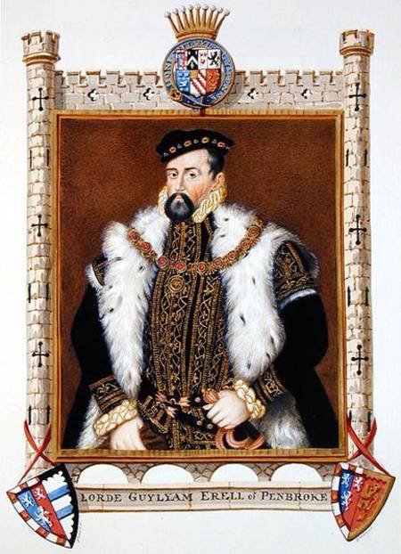 Portrait of William Herbert (c.1506-70) 1st Earl of Pembroke from 'Memoirs of the Court of Queen Eli de Sarah Countess of Essex
