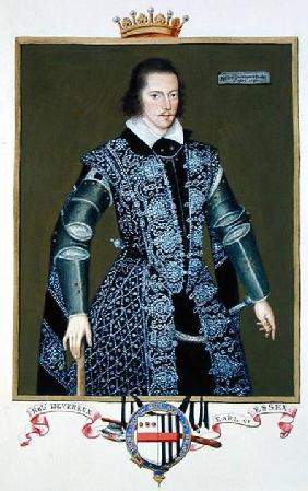 Portrait of Robert Devereux (1566-1601) 2nd Earl of Essex from 'Memoirs of the Court of Queen Elizab