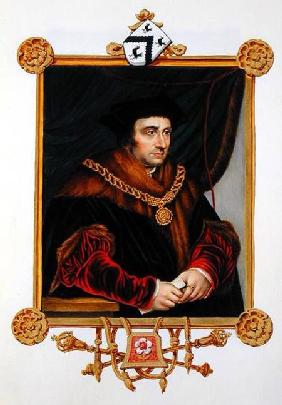 Portrait of Sir Thomas More (1478-1535) from 'Memoirs of the Court of Queen Elizabeth', after a port
