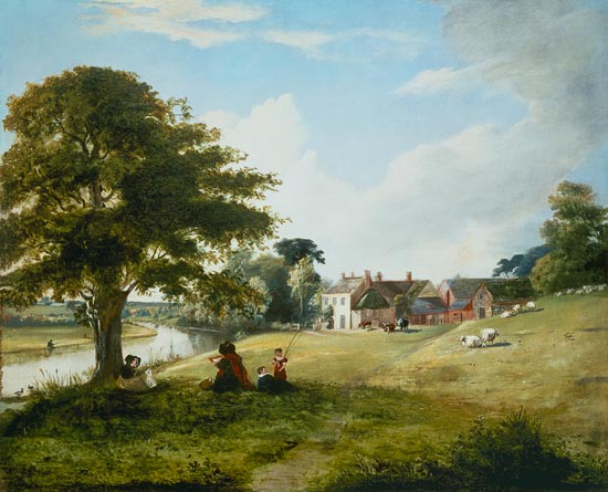 Summery riverside with painter de Sarah Ferneley