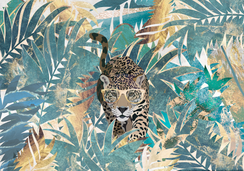 Jaguar Jungle Landscape Mural de Sarah Manovski