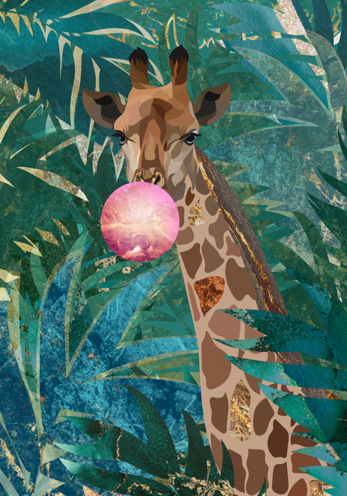 Bubblegum giraffe in the jungle de Sarah Manovski