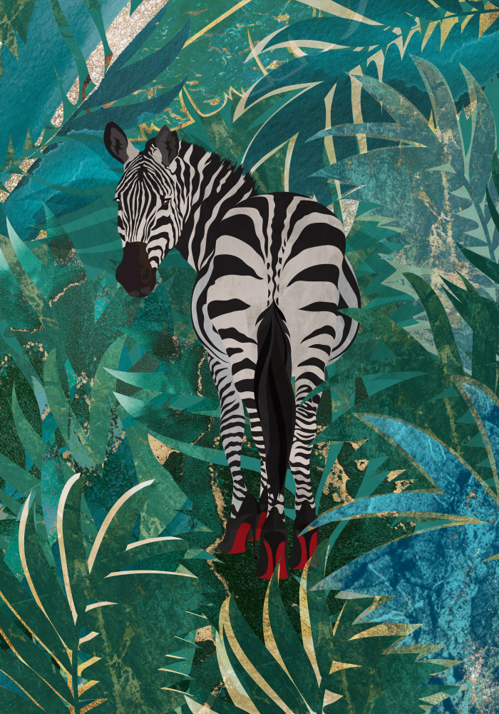Zebra wearing heels in the jungle de Sarah Manovski