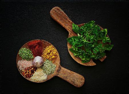 Cheerful still-life  with spices and herbs 5 .