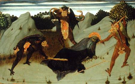 St. Anthony Beaten by Devils, panel from the Altarpiece of the Eucharist de Sassetta
