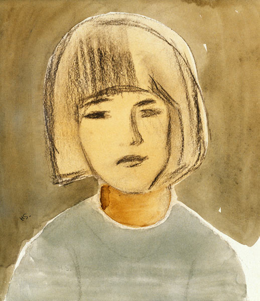 Portrait eines Mädchen. de Helene Sofia Schjerfbeck