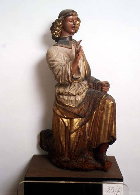Figure of the angel Gabriel from an Annunciation, Italian de School of Abruzzi