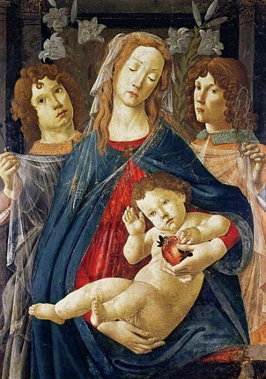 Virgin of the Pomegranate de (school of) Sandro Botticelli