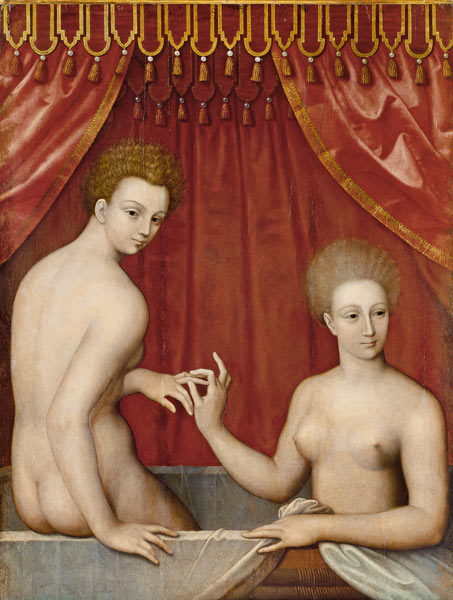 Zwei Damen im Bad. de Schule von Fontainebleau