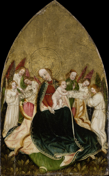Virgin with Child Enthroned, Surrounded by Angels de Schwäbischer oder Oberrheinischer Meister um 1430