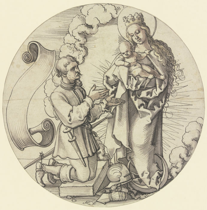 Die Madonna auf der Mondsichel mit einem knienden Ritter als Stifter de Sebald Beham