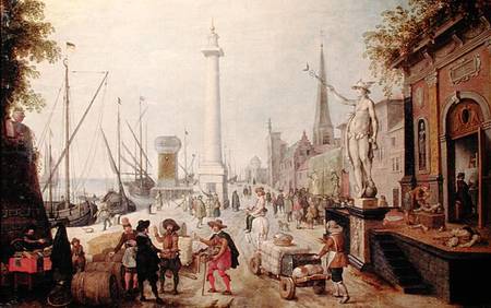 The Ancient Port of Antwerp de Sebastian Vrancx
