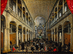 Interior view of the Jesuit church to Antwerp de Sebastian Vrancx