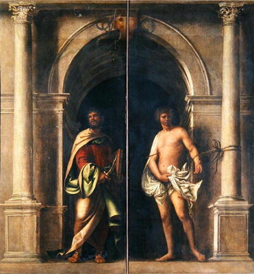 Saints Bartholomew and Sebastian, c.1508-09 (oil on canvas) de Sebastiano del Piombo
