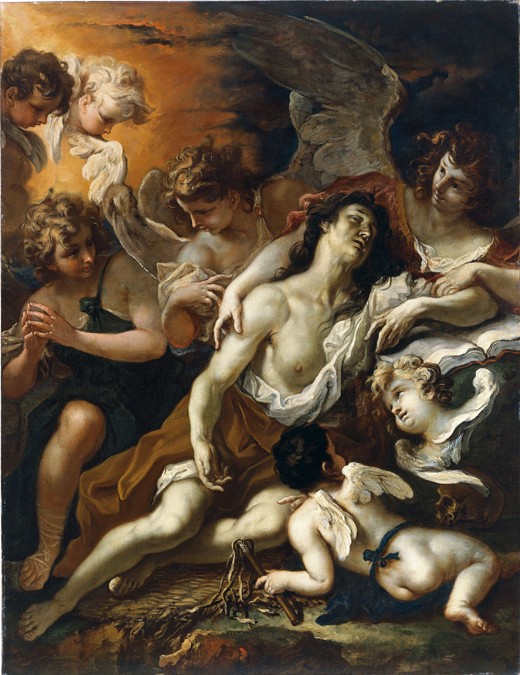 Saint Mary Magdalen surrounded by angels de Sebastiano Ricci