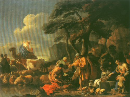 Jacob buries the idol pictures under the oak of Si de Sébastien Bourdon