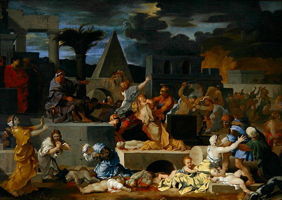 The Massacre of the Innocents (oil on canvas) de Sébastien Bourdon