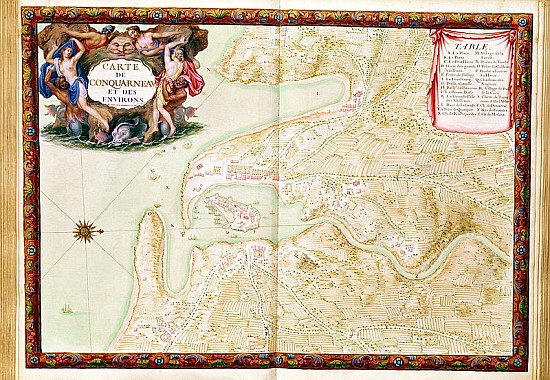 Ms 988 volume 3 fol.31 Map of Concarneau, from the ''Atlas Louis XIV'', 1683-88 de Sebastien Le Prestre de Vauban