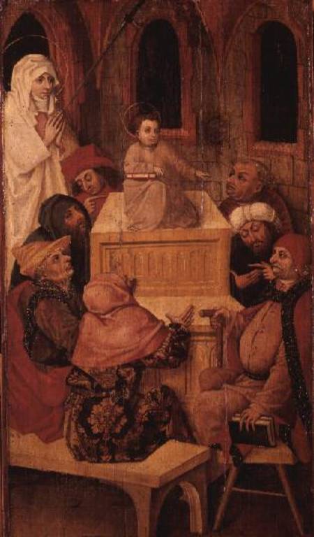 The Twelve Year Old Jesus in the Temple (tempera on panel) de Second Master of Aranyosmarot