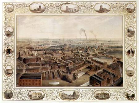 Bolton from Blinkhorn's Chimney with vignettes of Local Buildings de Selim Rothwell