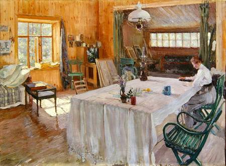 In the House of the Artist Konstantin Korovin (1861-1939) de Sergei Arsenevich Vinogradov