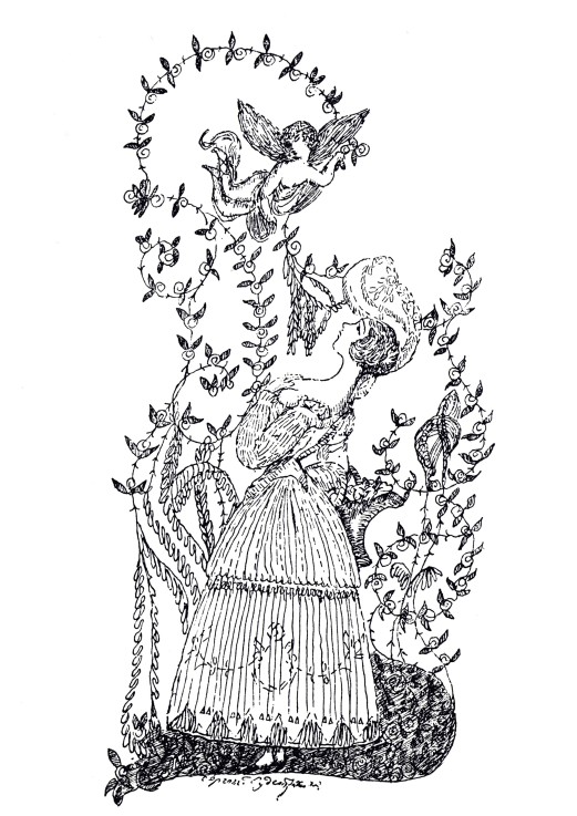 Illustration to essay "The Blue Rose" by S. Makovsky de Sergei Jurijewitsch Sudeikin