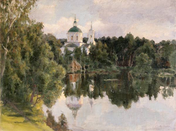 Look at a Russian cloister over the river de Sergej Dimitir Miloradowitsch
