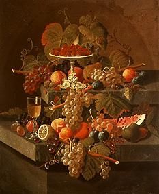 Quiet life with grapes and other fruit. de Severin Roesen