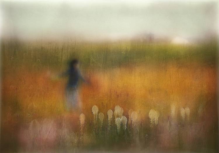 A Girl and Bear grass de Shenshen Dou
