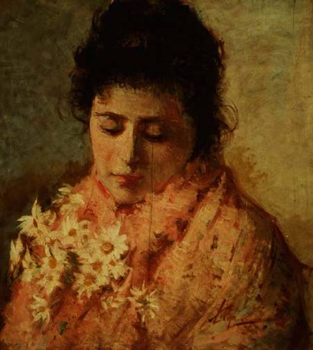 Portrait of a Woman (panel) de Silvestro Lega