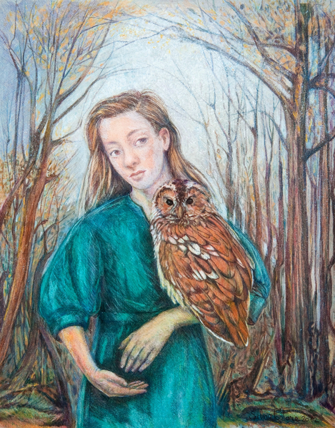 Girl with Owl de Silvia  Pastore