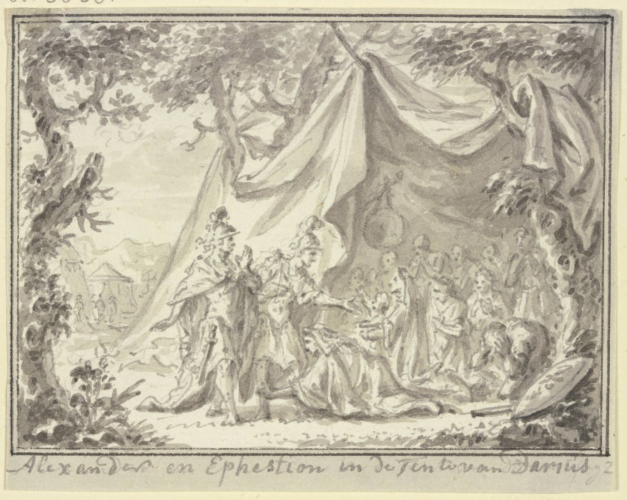 Alexander und Hephaistion am Zelt der Sisygambis de Simon Fokke