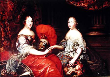 Portrait of Anne of Austria (1601-66) and her Niece and Step-daughter Marie-Therese of Austria (1638 de Simon Renard de Saint-Andre