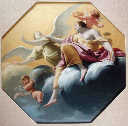 Justice, from a series of the Four Cardinal Virtues on the ceiling of the Queen's bedroom at Saint-G de Simon Vouet