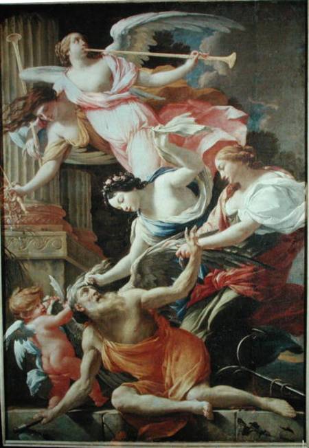 Time Vanquished by Love, Venus and Hope de Simon Vouet