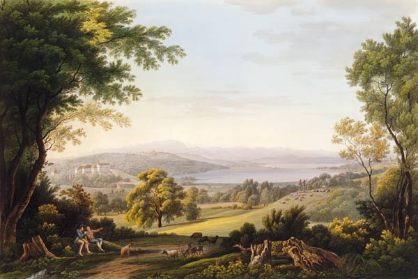 View at Seefeld on Lake Seefeld and Lake Ammer, adapted from J.G. Dillis de Simon Warnberger